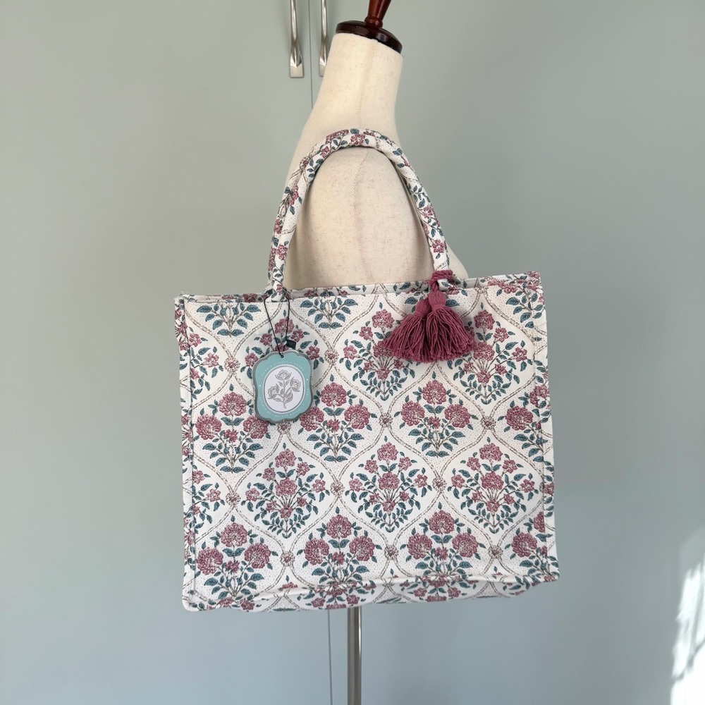 STUDIO MONTROSE Reusable Botanical Print Cotton Totebag